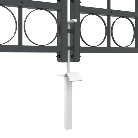 VidaXL Brama ogrodowa z łukowym szczytem Szary 400 x 100 cm Stal