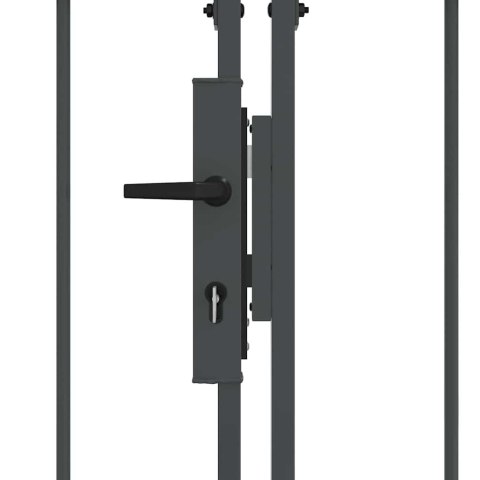 VidaXL Brama ogrodowa z łukowym szczytem Szary 400 x 125 cm Stal