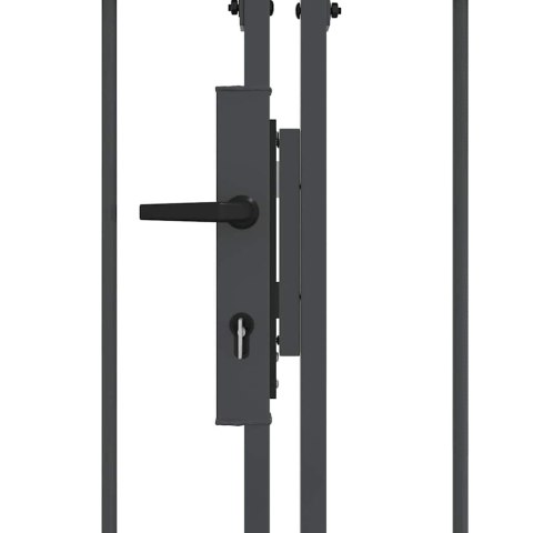 VidaXL Brama ogrodowa z łukowym szczytem Szary 500 x 75 cm Stal