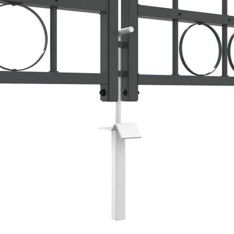 VidaXL Brama ogrodowa z łukowym szczytem Szary 500 x 75 cm Stal