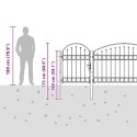 VidaXL Brama ogrodowa z łukowym szczytem Szary 500 x 75 cm Stal