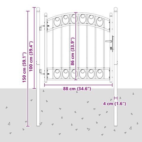 BRAMA OGRODZENIOWA SZARY 100X100CM STAL MALOWANA PROSZKOWO
