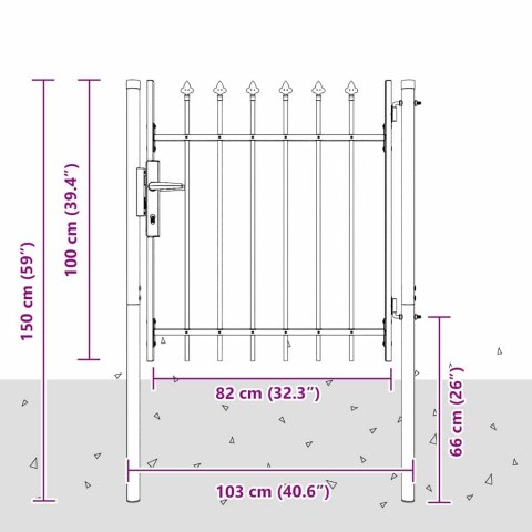 BRAMA OGRODZENIOWA SZARY 100X100CM STAL POKRYTA PROSKIEM