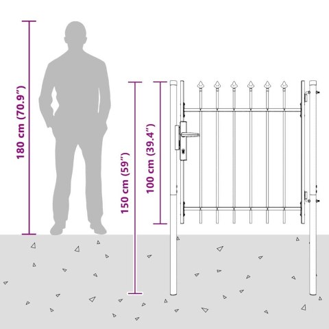 BRAMA OGRODZENIOWA SZARY 100X100CM STAL POKRYTA PROSKIEM