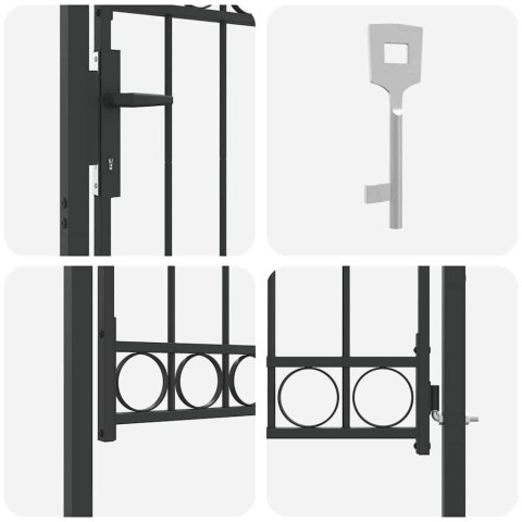 BRAMA OGRODZENIOWA SZARY 100X125CM STAL MALOWANA PROSZKOWO