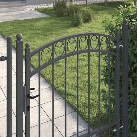 BRAMA OGRODZENIOWA SZARY 125X100CM STAL MALOWANA PROSZKOWO