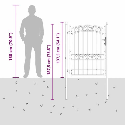 VidaXL Brama ogrodzeniowa Szary 170 x 100 cm Stal Malowana Proszkowo