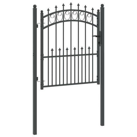 BRAMA OGRODZENIOWA Z KOLCAMI SZARY 125X100CM