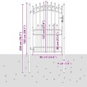VidaXL Brama ogrodzeniowa z kolcami Szary 200 x 100 cm