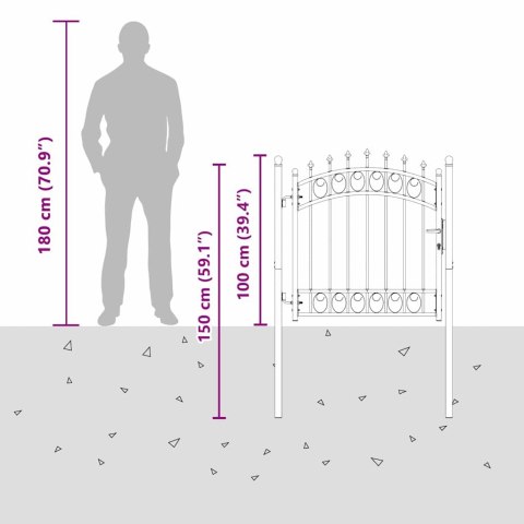 BRAMA OGRODZENIOWA Z KOLCAMI Z BLOKADĄ SZARY 100X100CM