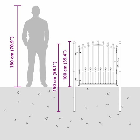 BRAMA OGRODZENIOWA Z KOLCAMI Z BLOKADĄ SZARY 100X100CM