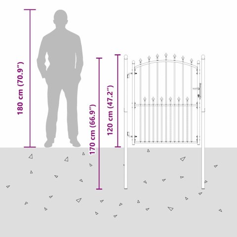 BRAMA OGRODZENIOWA Z KOLCAMI Z BLOKADĄ SZARY 150X100CM