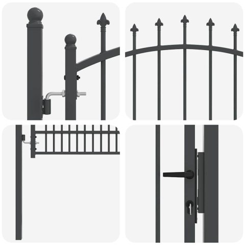 BRAMA OGRODZENIOWA Z KOLCAMI Z BLOKADĄ SZARY 170X100CM