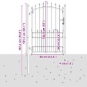 BRAMA OGRODZENIOWA Z KOLCAMI Z BLOKADĄ SZARY 170X100CM