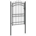 VidaXL Brama ogrodzeniowa z kolcami Z blokadą Szary 200 x 100 cm