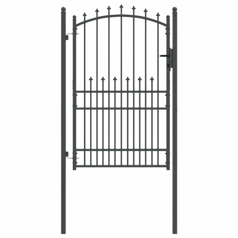 BRAMA OGRODZENIOWA Z KOLCAMI Z BLOKADĄ SZARY 200X100CM