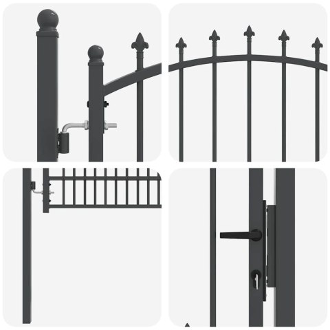 BRAMA OGRODZENIOWA Z KOLCAMI Z BLOKADĄ SZARY 200X100CM