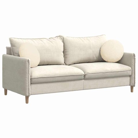 PODUSZKI NA SIEDZISKA 2 SZT. KREMOWY Ø 40CM TKANINA SZTRUKSOWA