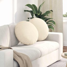 PODUSZKI NA SIEDZISKA 2 SZT. KREMOWY Ø 50CM TKANINA SZTRUKSOWA