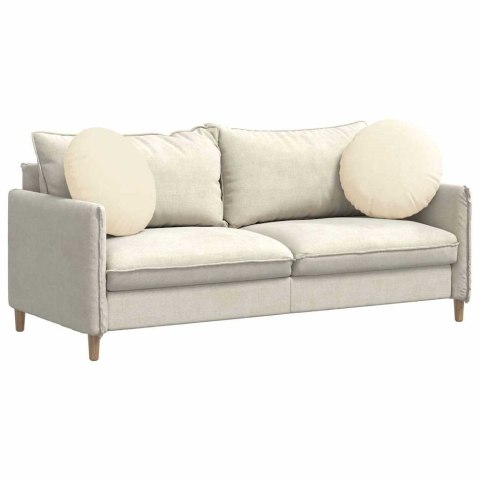 PODUSZKI NA SIEDZISKA 2 SZT. KREMOWY Ø 50CM TKANINA SZTRUKSOWA