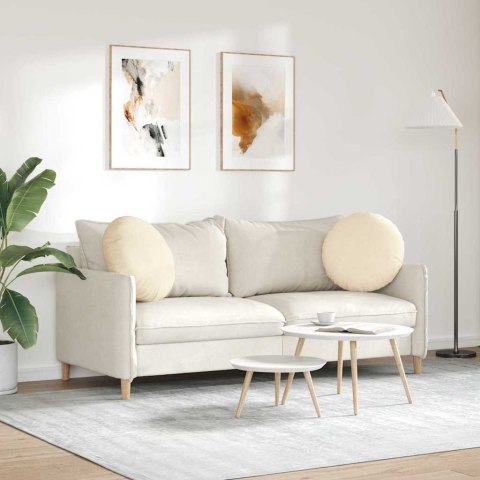 PODUSZKI NA SIEDZISKA 2 SZT. KREMOWY Ø 50CM TKANINA SZTRUKSOWA