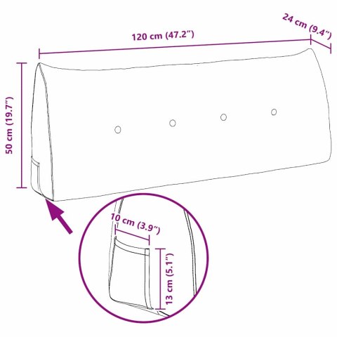 VidaXL Poduszka na plecy Ciemnoszary 120 x 24 x 50 cm tkanina