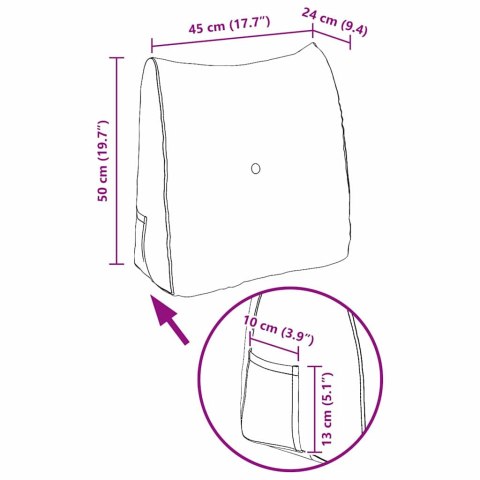 VidaXL Poduszka na plecy Ciemnoszary 45 x 24 x 50 cm tkanina