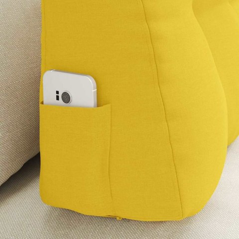 VidaXL Poduszka na plecy Jasnożółty 80 x 24 x 50 cm tkanina