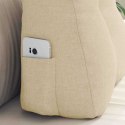 PODUSZKA NA PLECY KREMOWY 45X24X50CM TKANINA