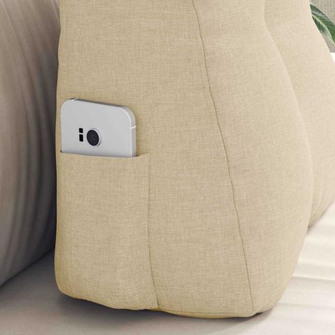 PODUSZKA NA PLECY KREMOWY 45X24X50CM TKANINA