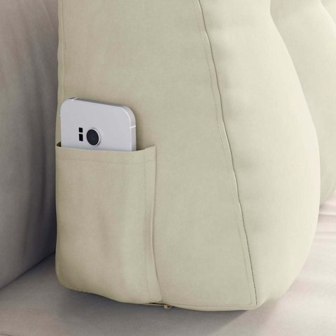 VidaXL Poduszka na plecy Kremowy 80 x 24 x 50 cm Aksamit