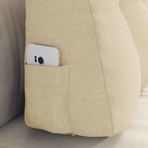 VidaXL Poduszka na plecy Kremowy 80 x 24 x 50 cm tkanina