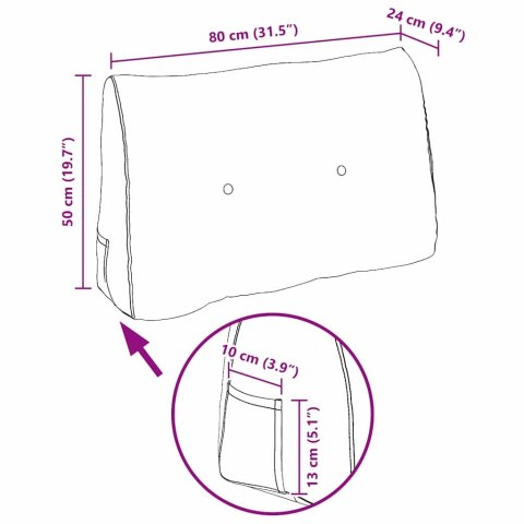 VidaXL Poduszka na plecy Kremowy 80 x 24 x 50 cm tkanina