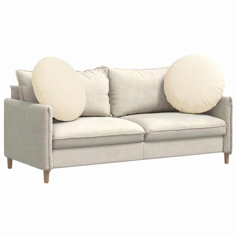 PODUSZKI NA SIEDZISKA 2 SZT. KREMOWY Ø 80CM TKANINA SZTRUKSOWA