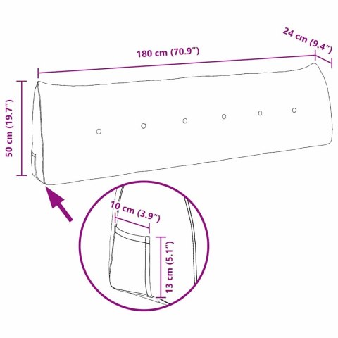 PODUSZKA NA PLECY CIEMNOSZARY 180X24X50CM TKANINA