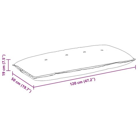 VidaXL Poduszka na plecy Ciemnoszary 120 x 50 cm Tkanina mikrofibrowa