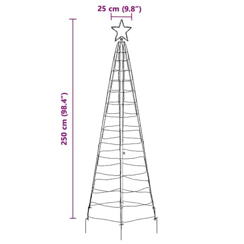 LEDOWA CHOINKA BOŻONARODZENIOWA Z KOLCAMI DO ZIEMI CHŁODNA BIEL