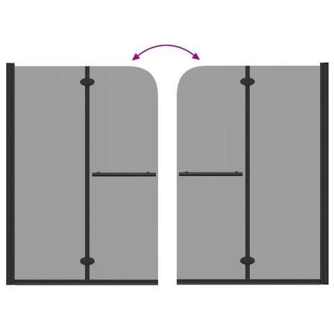 ŚCIANKA OSŁONA PRYSZNICOWA CZARNA 120X140CM SZKŁO ESG I ALUMINIUM