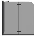 ŚCIANKA OSŁONA PRYSZNICOWA CZARNA 120X68X130CM