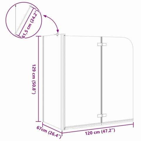 ŚCIANKA OSŁONA PRYSZNICOWA CZARNA 120X68X130CM