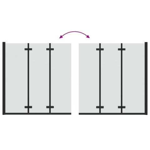ŚCIANKA OSŁONA PRYSZNICOWA CZARNA 130X138CM SZKŁO ESG I ALUMINIUM