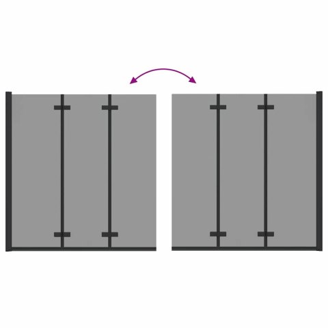 ŚCIANKA OSŁONA PRYSZNICOWA CZARNA 130X138CM SZKŁO ESG I ALUMINIUM