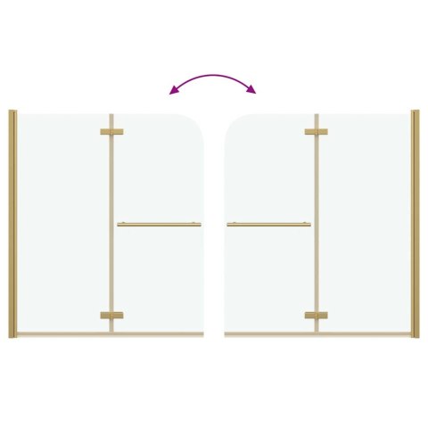OSŁONA PRYSZNICOWA ZŁOTA 120X140CM SZKŁO ESG I ALUMINIUM