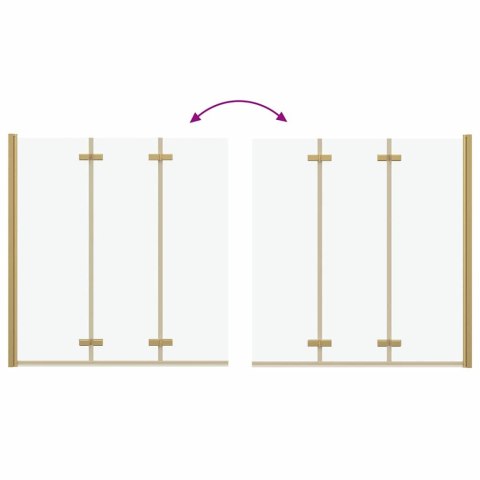 ŚCIANKA OSŁONA PRYSZNICOWA ZŁOTA 130X138CM SZKŁO ESG I ALUMINIUM