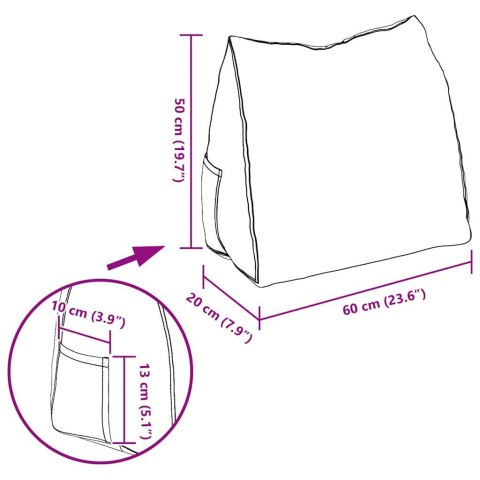 VidaXL Poduszka na plecy Różowy 60 x 20 x 50 cm Tkanina sztruksowa