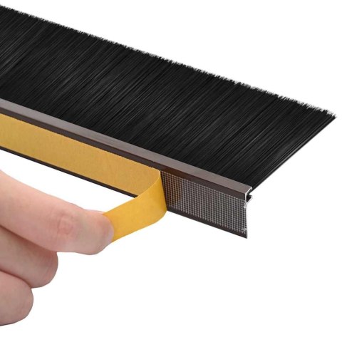 VidaXL Szczotki uszczelniające do drzwi samoprzylepne 12 pcs Brązowy