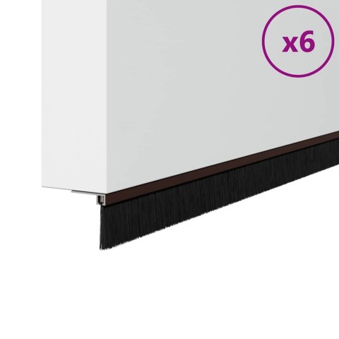 USZCZELKA DO DRZWI ZE SZCZOTKĄ SAMOPRZYLEPNA IZOLACYJNA 6 SZT BRĄZOWE