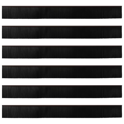 USZCZELKA DO DRZWI ZE SZCZOTKĄ SAMOPRZYLEPNA IZOLACYJNA 6 SZT BRĄZOWE