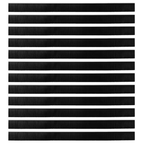 VidaXL Szczotki uszczelniające do drzwi samoprzylepne 12 pcs Biały