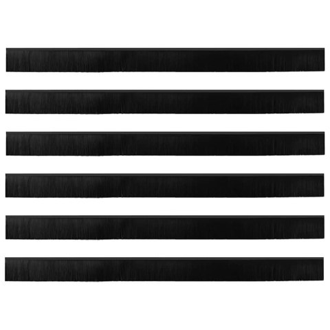 VidaXL Szczotki uszczelniające do drzwi samoprzylepne 12 pcs Czarny